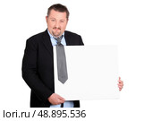 Scruffy businessman with a board. Стоковое фото, агентство Ingram Publishing / Фотобанк Лори