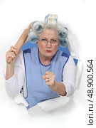 A menacing old lady. Стоковое фото, агентство Ingram Publishing / Фотобанк Лори