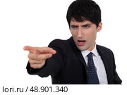 Aggressive businessman pointing. Стоковое фото, агентство Ingram Publishing / Фотобанк Лори