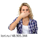 Woman keeping silent. Стоковое фото, агентство Ingram Publishing / Фотобанк Лори