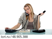 Overworked receptionist. Стоковое фото, агентство Ingram Publishing / Фотобанк Лори