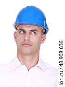 A suspicious-looking engineer. Стоковое фото, агентство Ingram Publishing / Фотобанк Лори