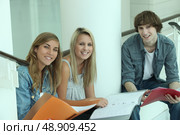 Teens doing homework. Стоковое фото, агентство Ingram Publishing / Фотобанк Лори