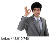 Businessman giving the a-ok sign. Стоковое фото, агентство Ingram Publishing / Фотобанк Лори