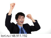 Triumphant businessman. Стоковое фото, агентство Ingram Publishing / Фотобанк Лори