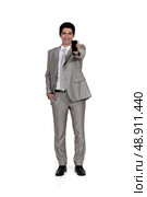 Businessman displaying mobile telephone. Стоковое фото, агентство Ingram Publishing / Фотобанк Лори