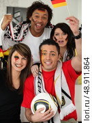 German football supporters. Стоковое фото, агентство Ingram Publishing / Фотобанк Лори