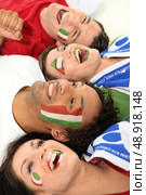 Italy supporters screaming. Стоковое фото, агентство Ingram Publishing / Фотобанк Лори