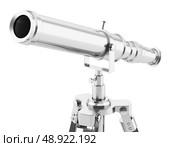 telescope on tripod isolated on white background. Стоковое фото, агентство Ingram Publishing / Фотобанк Лори