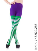 Striped leggings isolated on the white. Стоковое фото, агентство Ingram Publishing / Фотобанк Лори