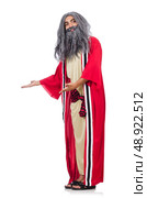 Old wizard isolated on the white background. Стоковое фото, агентство Ingram Publishing / Фотобанк Лори