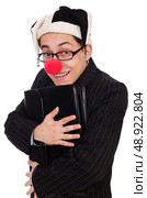 Clown businessman isolated on white. Стоковое фото, агентство Ingram Publishing / Фотобанк Лори
