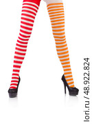Striped leggings isolated on the white. Стоковое фото, агентство Ingram Publishing / Фотобанк Лори