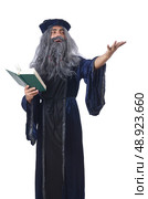 Wizard isolated on the wise background. Стоковое фото, агентство Ingram Publishing / Фотобанк Лори