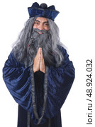 Wizard isolated on the wise background. Стоковое фото, агентство Ingram Publishing / Фотобанк Лори