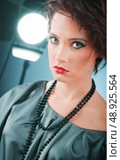 Fashion beauty concept with girl in studio. Стоковое фото, агентство Ingram Publishing / Фотобанк Лори