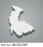 3d isometric map of Olomouc is a region of Czech Republic. Стоковая иллюстрация, иллюстратор Максим Гребешков / Фотобанк Лори