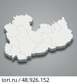 3d isometric map of Southern Savonia is a region of Finland. Стоковая иллюстрация, иллюстратор Максим Гребешков / Фотобанк Лори