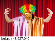 Theater concept with masked actor . Стоковое фото, агентство Ingram Publishing / Фотобанк Лори
