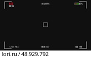 4K Camera Viewfinder Overlay with Minimal UI Elements Like Record Timer, Battery Indicator and Focus Box in a Quiet Video Recording Interface. Стоковое видео, видеограф Mihail Mihaylov / Фотобанк Лори