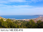 Javea Xabia aerial skyline from Molins in Alicante Mediterranean Spain. Стоковое фото, агентство Ingram Publishing / Фотобанк Лори