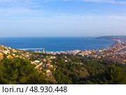 Javea Xabia aerial skyline from Molins in Alicante Mediterranean Spain. Стоковое фото, агентство Ingram Publishing / Фотобанк Лори