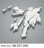 3d isometric map of Argyll and Bute is a region of Scotland, Стоковая иллюстрация, иллюстратор Максим Гребешков / Фотобанк Лори