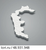 3d isometric map of Azad Jammu and Kashmir is a province of Pakistan. Стоковая иллюстрация, иллюстратор Максим Гребешков / Фотобанк Лори