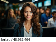 Serenade of Shadows: A Captivating Muse Amidst the Crowd. Стоковое AI-изображение, AI-художник Данила Большаков / Фотобанк Лори