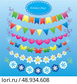 bunting and garland set. Стоковая иллюстрация, агентство Ingram Publishing / Фотобанк Лори