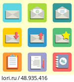 Email flat icons set for design vector illustration. Стоковая иллюстрация, агентство Ingram Publishing / Фотобанк Лори