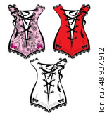 set of beautiful retro clothes illustration - corsets. Стоковая иллюстрация, агентство Ingram Publishing / Фотобанк Лори