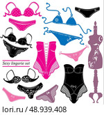 Sexy lingerie set - Woman underwear. Стоковая иллюстрация, агентство Ingram Publishing / Фотобанк Лори