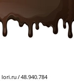 Sweets dessert food dark chocolate drips background vector illustration. Стоковая иллюстрация, агентство Ingram Publishing / Фотобанк Лори