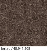 Retro lacework ornamental seamless pattern on dark background vector illustration. Стоковая иллюстрация, агентство Ingram Publishing / Фотобанк Лори