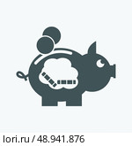Piggy bank - saving money. Vector. Стоковая иллюстрация, агентство Ingram Publishing / Фотобанк Лори