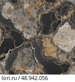 Marvel at the exquisite texture of onyx mineral stone, showcasing a unique blend of deep blacks, rich golds, and creamy whites. The organic patterns evoke a sense of timeless beauty Generative AI. Стоковое AI-изображение, AI-художник Юлия Петровская / Фотобанк Лори