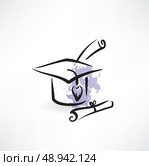hat with tassel grunge icon. Стоковая иллюстрация, агентство Ingram Publishing / Фотобанк Лори