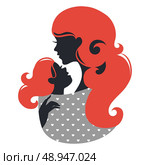 Beautiful mother silhouette with baby in a sling. Стоковая иллюстрация, агентство Ingram Publishing / Фотобанк Лори