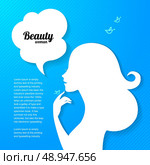 Applique background with beautiful girl silhouette for your design. Стоковая иллюстрация, агентство Ingram Publishing / Фотобанк Лори