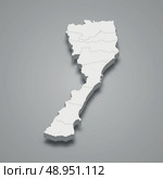 3d map of Prachuap Khiri Khan is a province of Thailand. Стоковая иллюстрация, иллюстратор Максим Гребешков / Фотобанк Лори