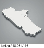 3d isometric map of Quang Binh Province of Vietnam. Стоковая иллюстрация, иллюстратор Максим Гребешков / Фотобанк Лори