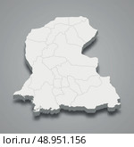 3d isometric map of Sindh is a province of Pakistan. Стоковая иллюстрация, иллюстратор Максим Гребешков / Фотобанк Лори