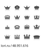 Decorative prince princess king type crowns tattoo authority and supremacy symbols collection black abstract isolated vector illustration. Стоковая иллюстрация, агентство Ingram Publishing / Фотобанк Лори