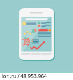 Flat icon mobile cellular phone, electronic device, responsive web design, infographic elements. Стоковая иллюстрация, агентство Ingram Publishing / Фотобанк Лори