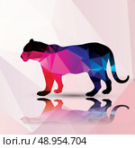 Geometric polygonal leopard, pattern design. Стоковая иллюстрация, агентство Ingram Publishing / Фотобанк Лори