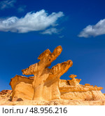 Bolnuevo Mazarron eroded sandstones in Murcia spain. Стоковое фото, агентство Ingram Publishing / Фотобанк Лори
