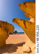 Bolnuevo Mazarron eroded sandstones in Murcia spain. Стоковое фото, агентство Ingram Publishing / Фотобанк Лори