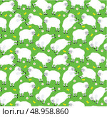 Seamless sheeps pattern. Стоковая иллюстрация, агентство Ingram Publishing / Фотобанк Лори