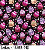 Seamless cupcake pattern. Стоковая иллюстрация, агентство Ingram Publishing / Фотобанк Лори